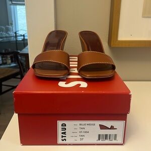STAUD Billie Wedge Tan Size 37